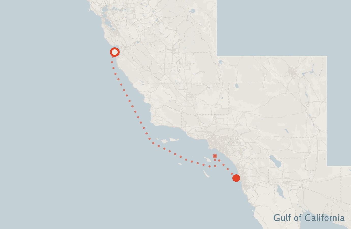Activity map — real sighting points on an OpenStreetMap basemap