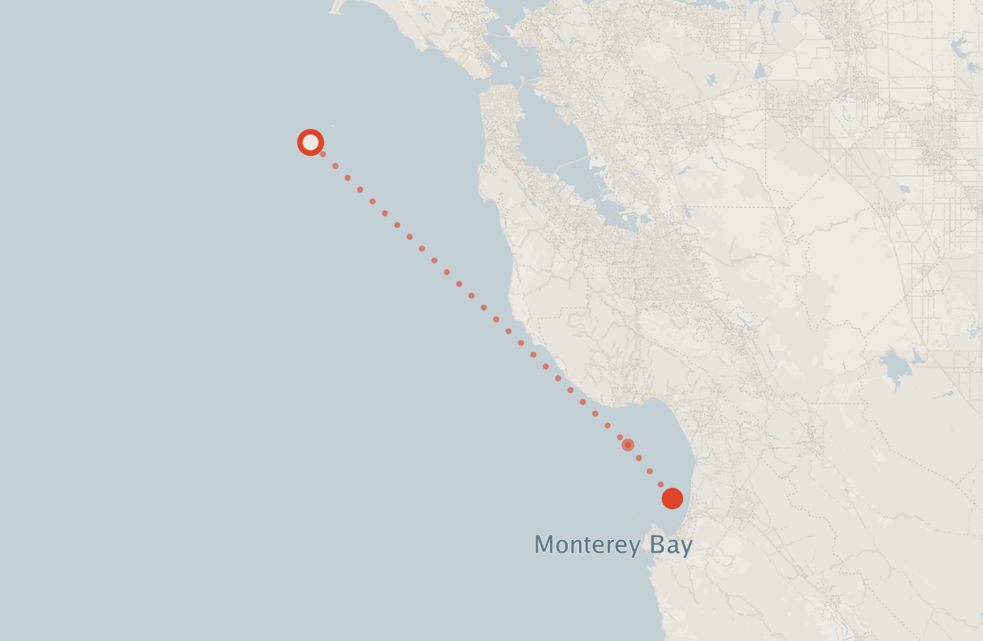 Activity map — real sighting points on an OpenStreetMap basemap