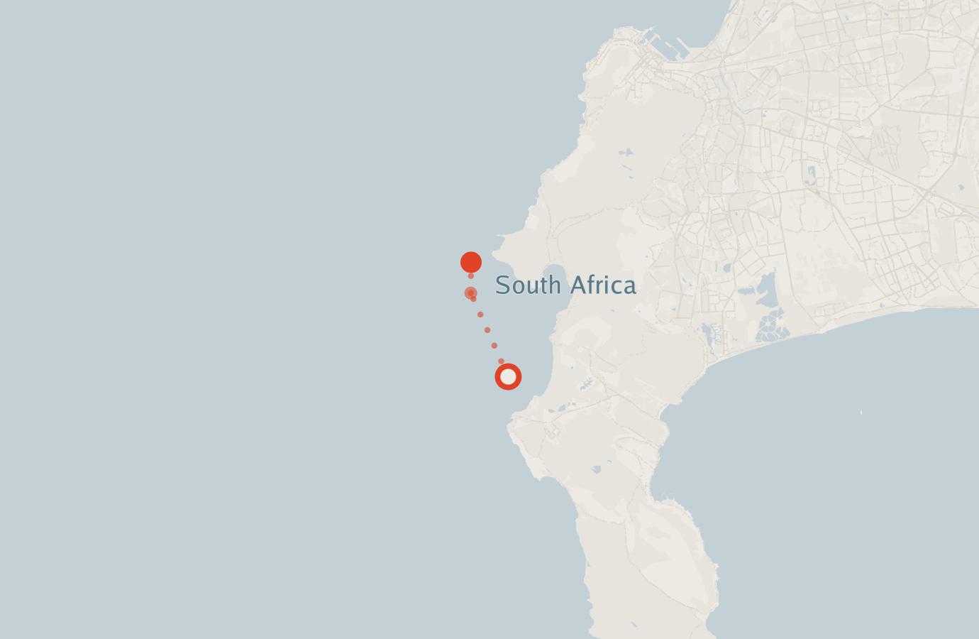 Activity map — real sighting points on an OpenStreetMap basemap