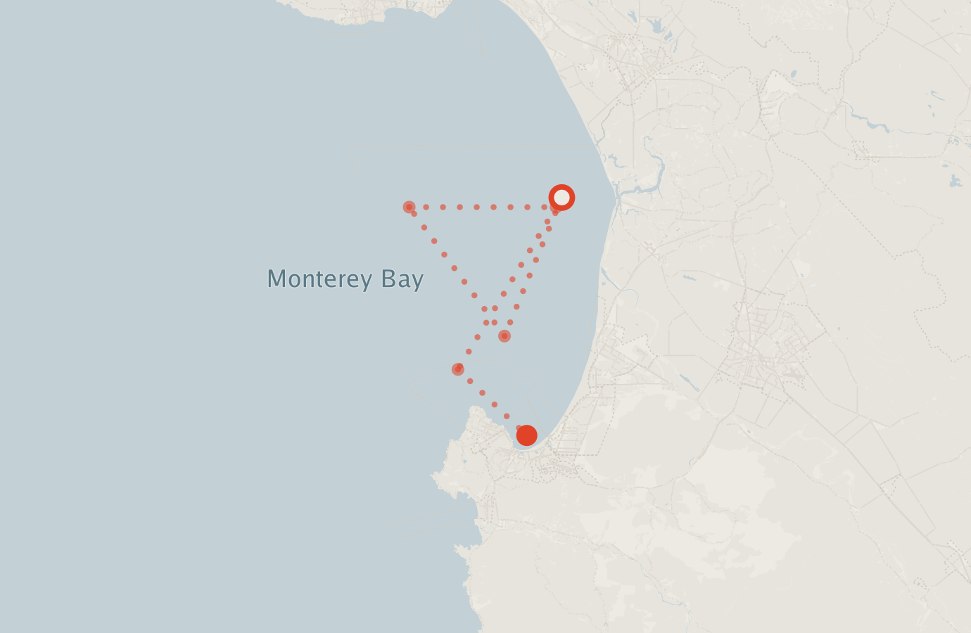 Activity map — real sighting points on an OpenStreetMap basemap