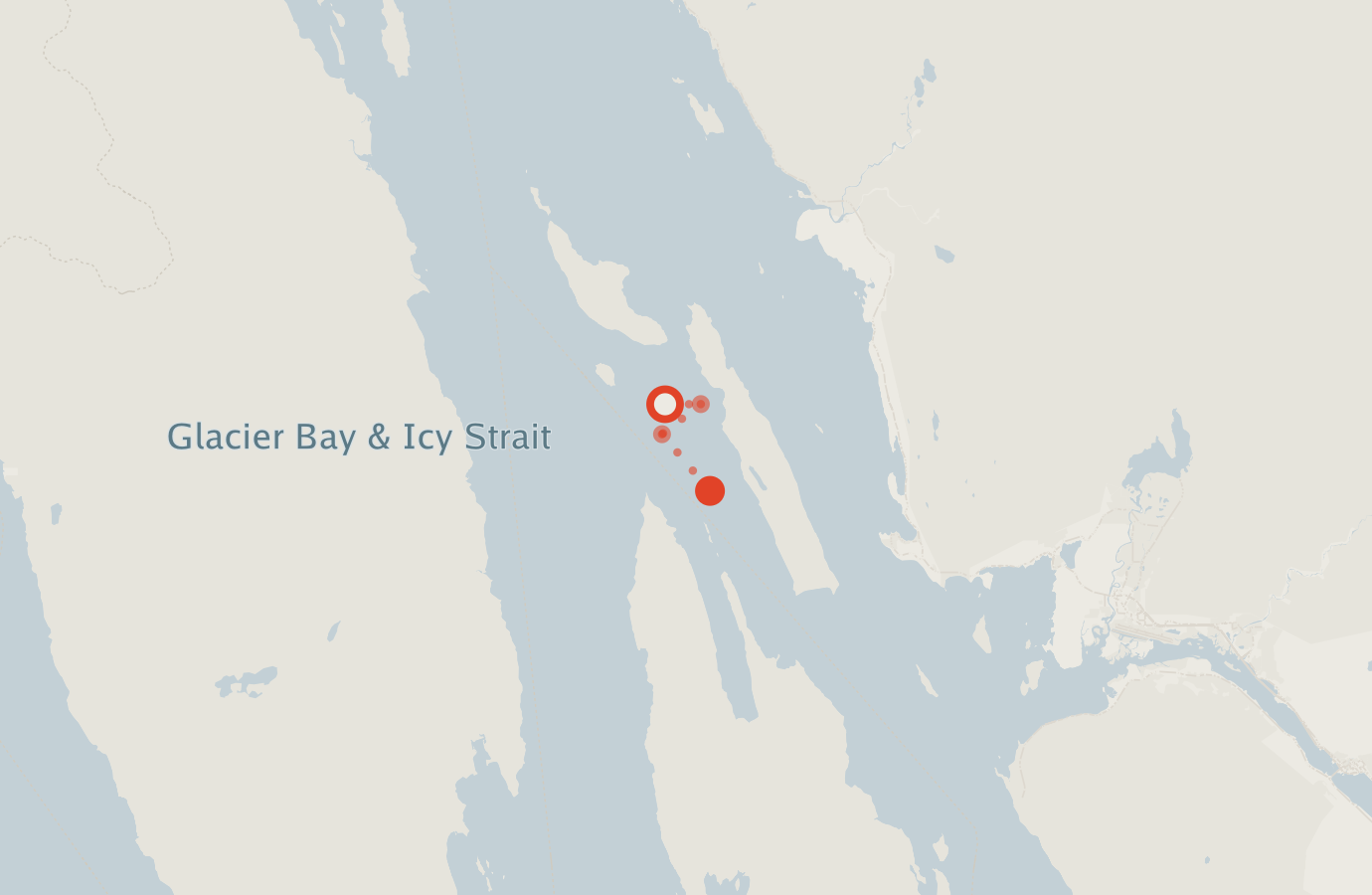 Activity map — real sighting points on an OpenStreetMap basemap