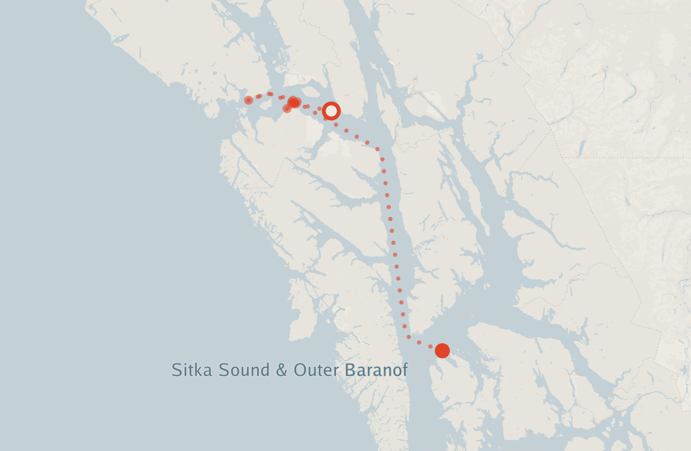 Activity map — real sighting points on an OpenStreetMap basemap