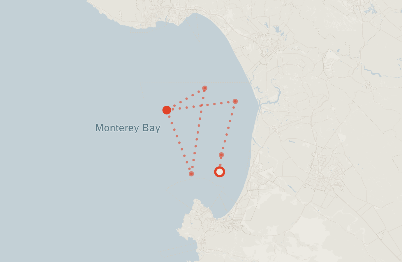 Activity map — real sighting points on an OpenStreetMap basemap