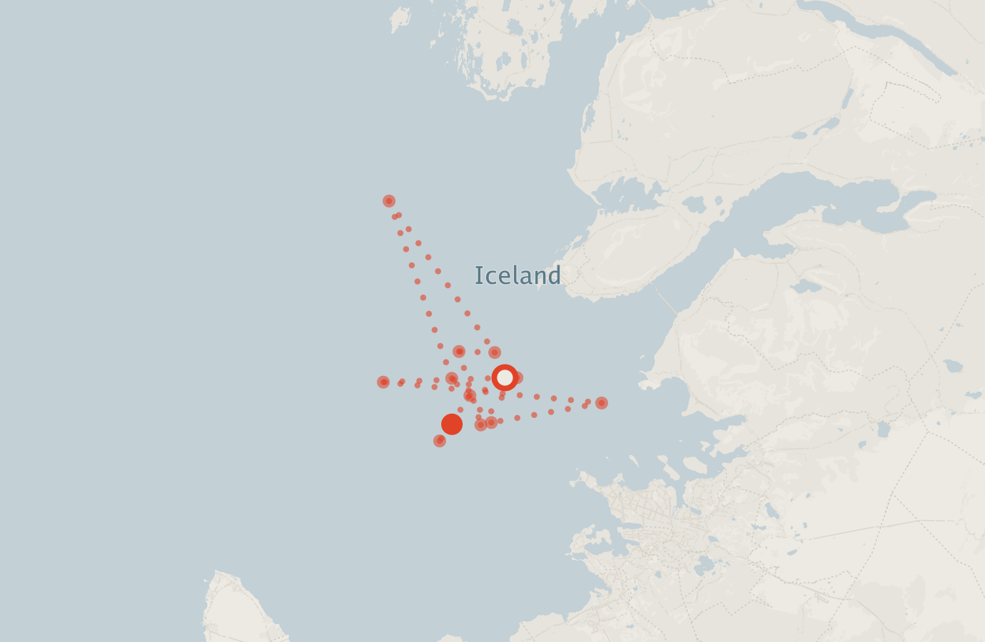 Activity map — real sighting points on an OpenStreetMap basemap