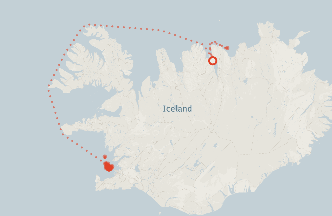 Activity map — real sighting points on an OpenStreetMap basemap