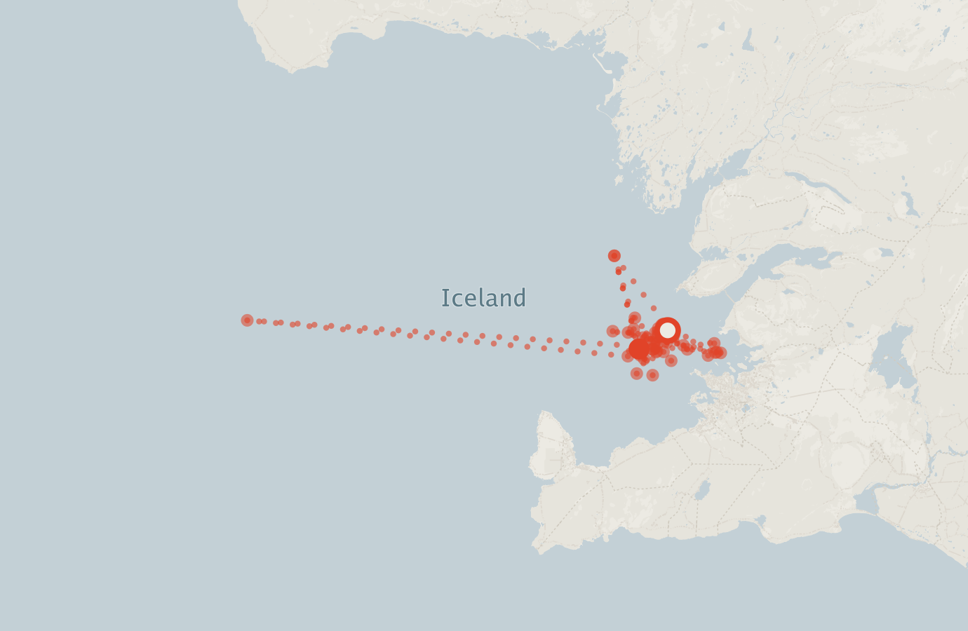 Activity map — real sighting points on an OpenStreetMap basemap