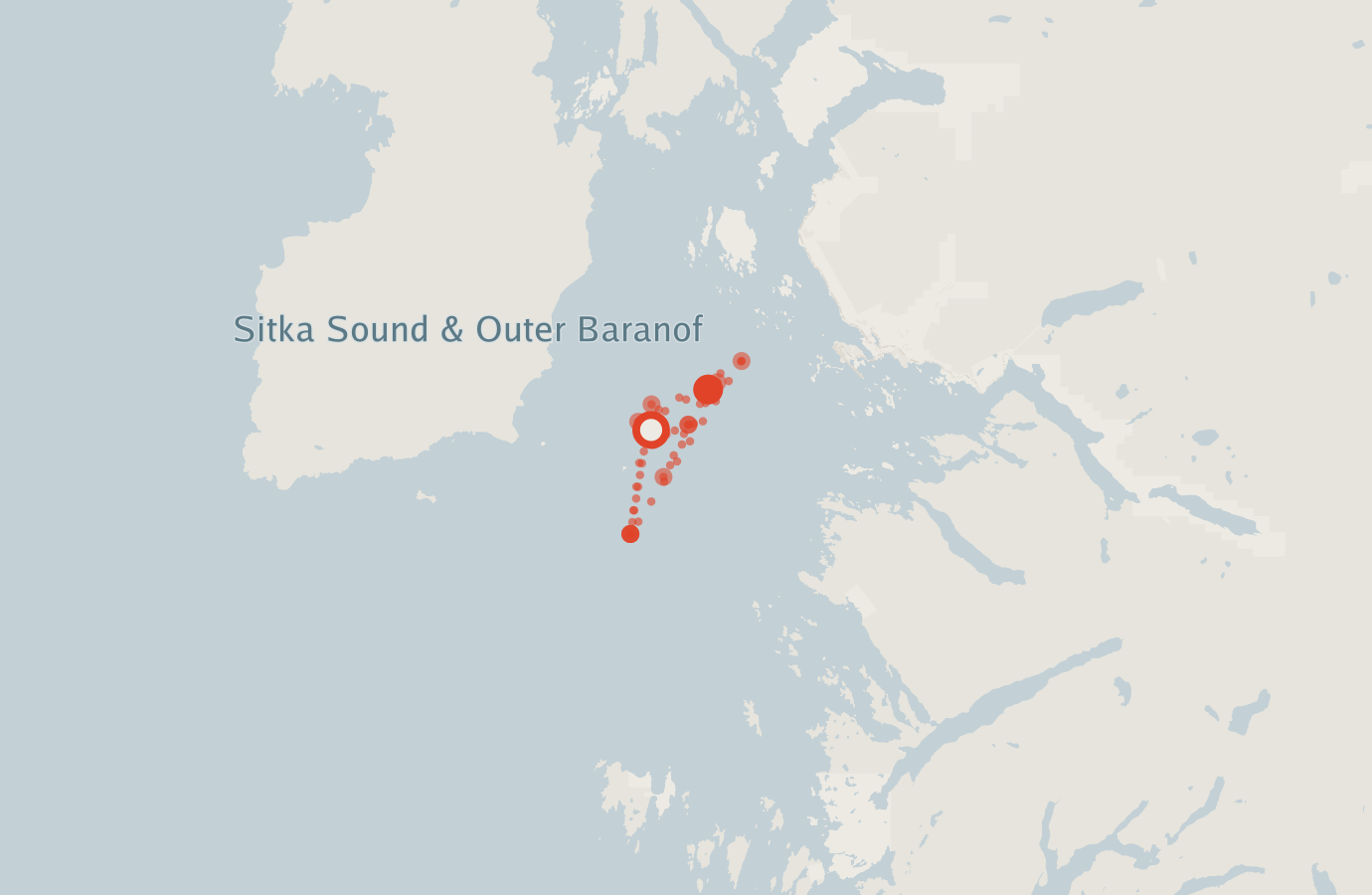 Activity map — real sighting points on an OpenStreetMap basemap