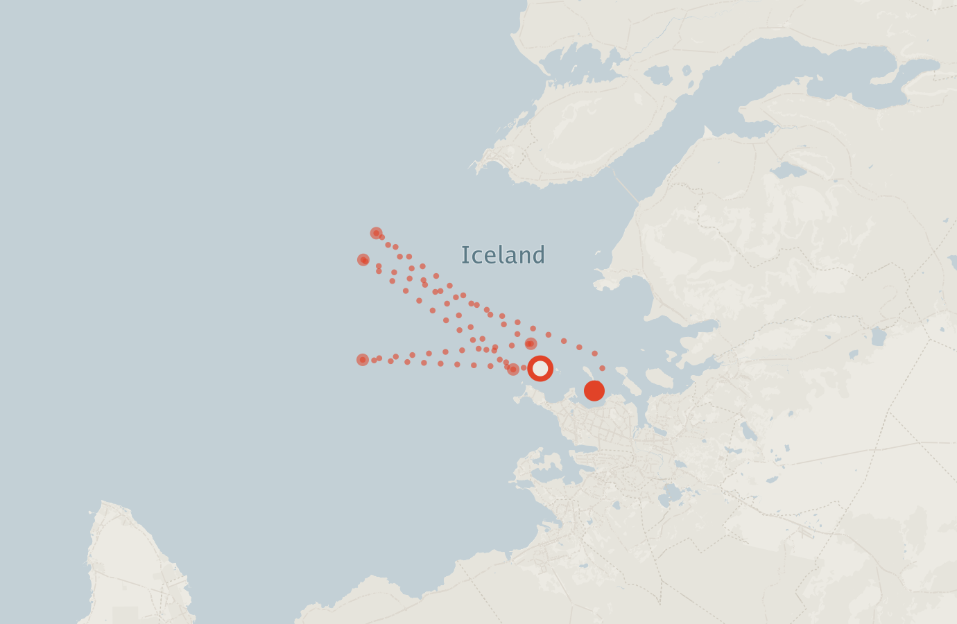 Activity map — real sighting points on an OpenStreetMap basemap