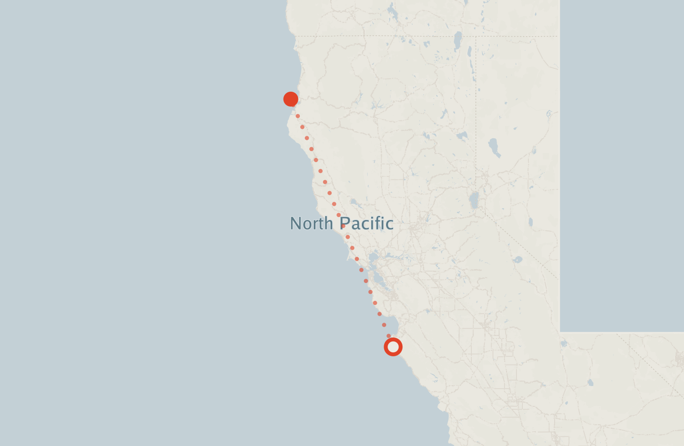 Activity map — real sighting points on an OpenStreetMap basemap