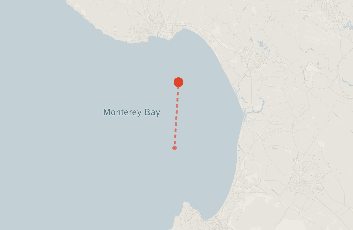 Activity map — real sighting points on an OpenStreetMap basemap
