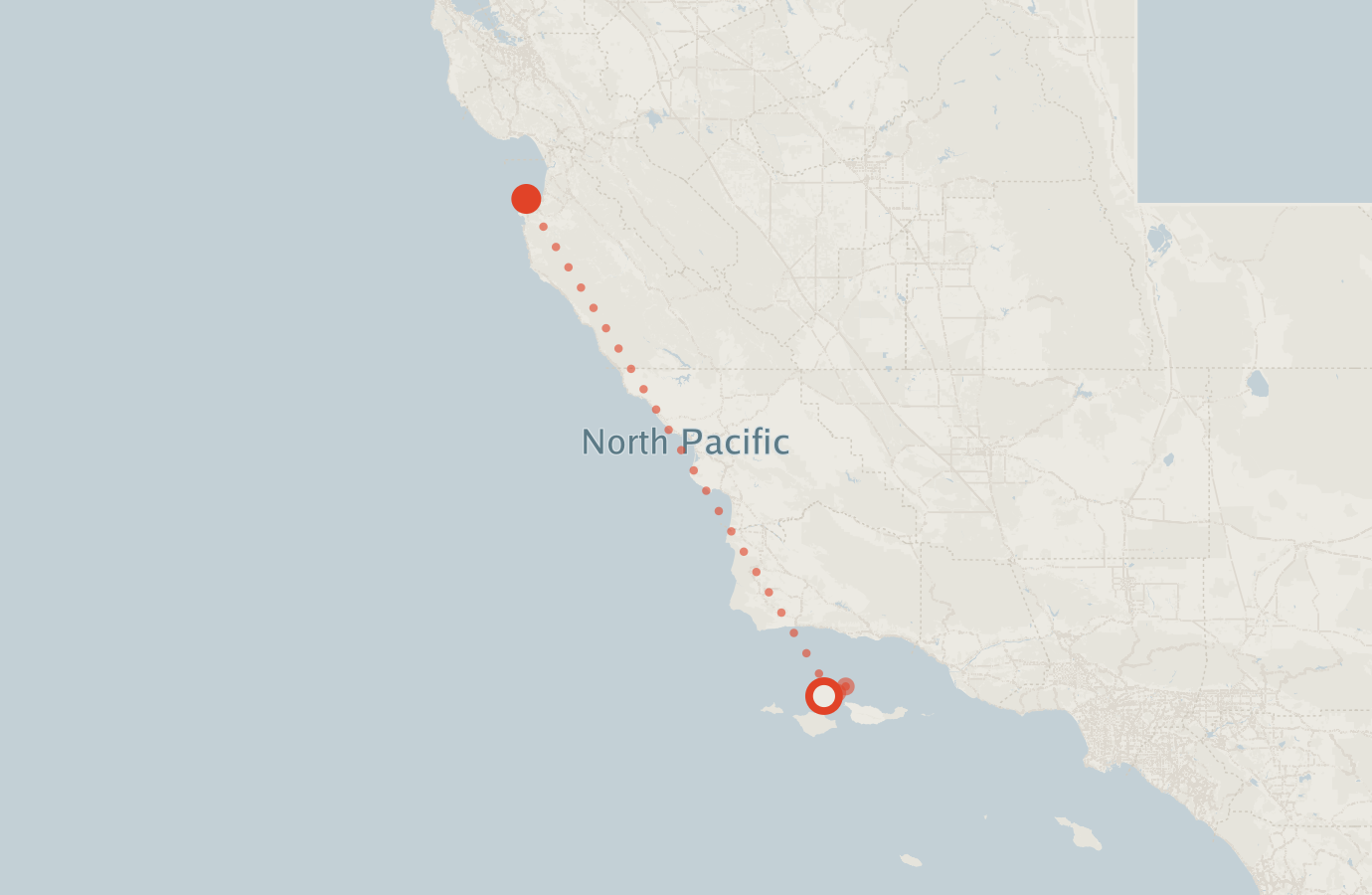 Activity map — real sighting points on an OpenStreetMap basemap