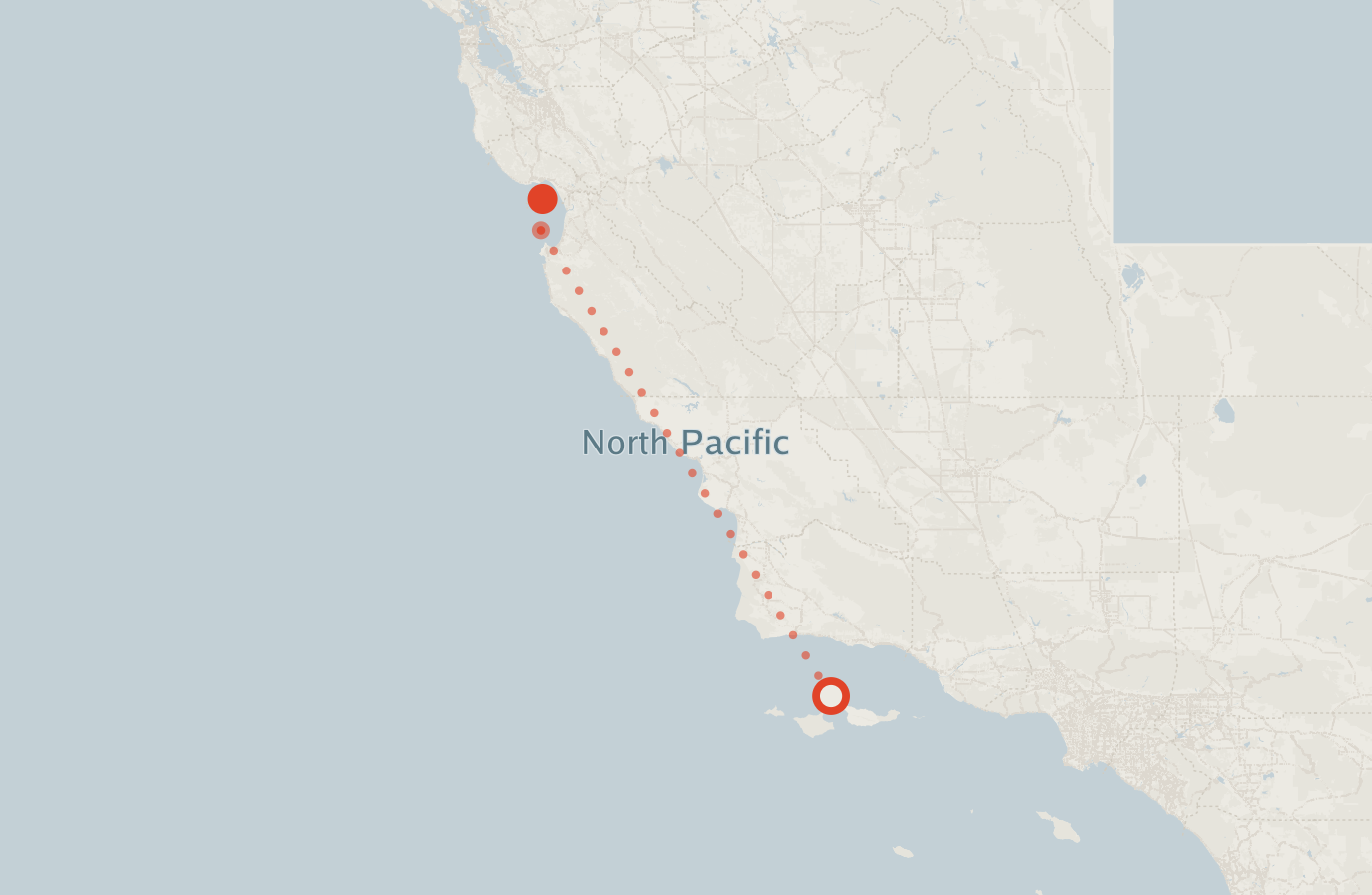 Activity map — real sighting points on an OpenStreetMap basemap