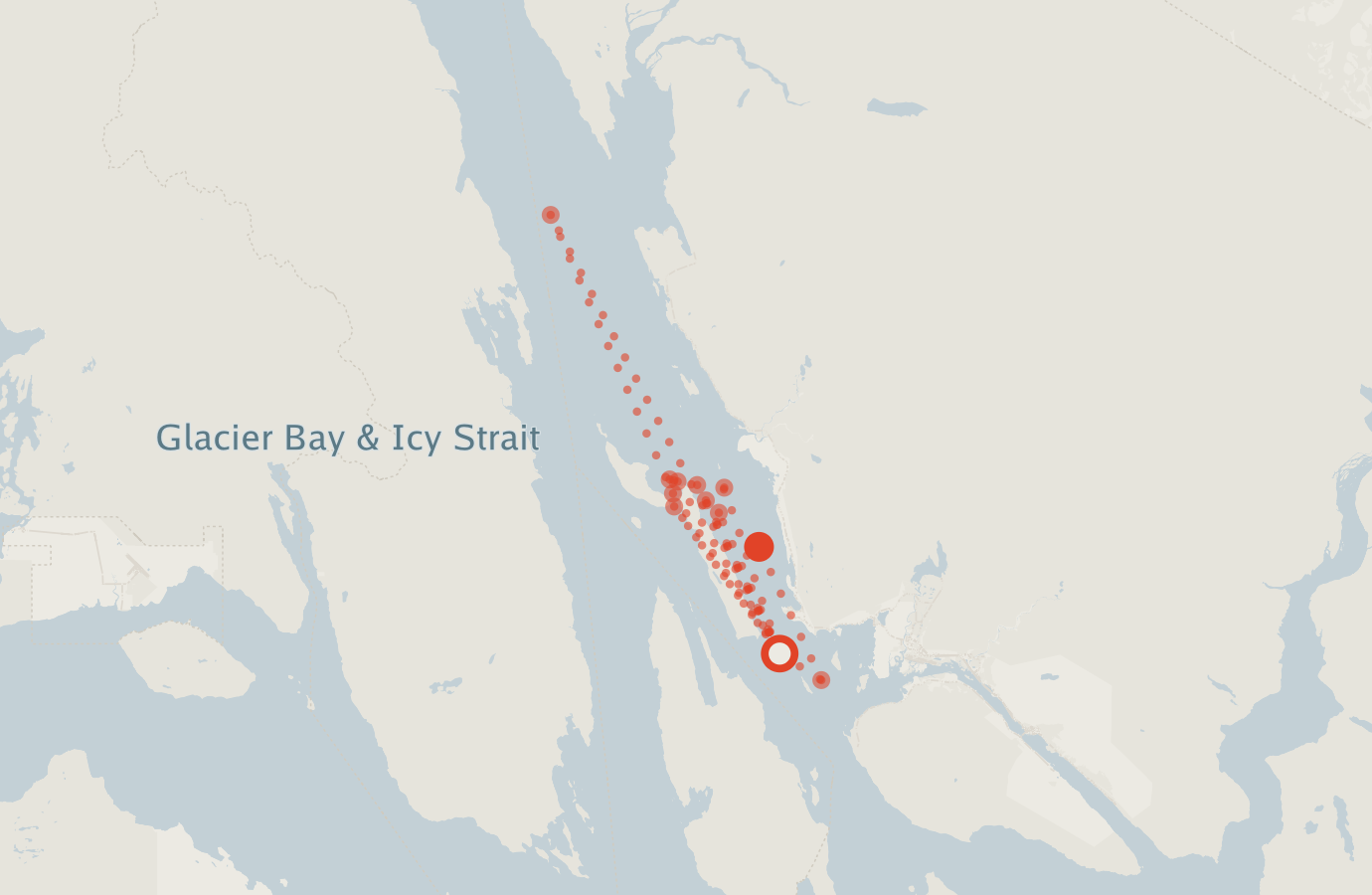 Activity map — real sighting points on an OpenStreetMap basemap