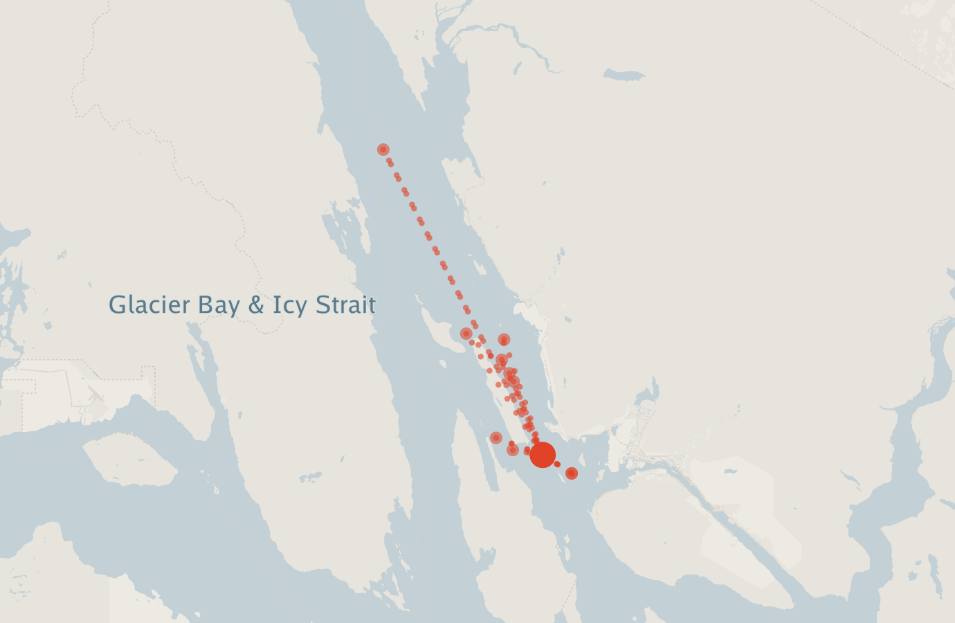 Activity map — real sighting points on an OpenStreetMap basemap