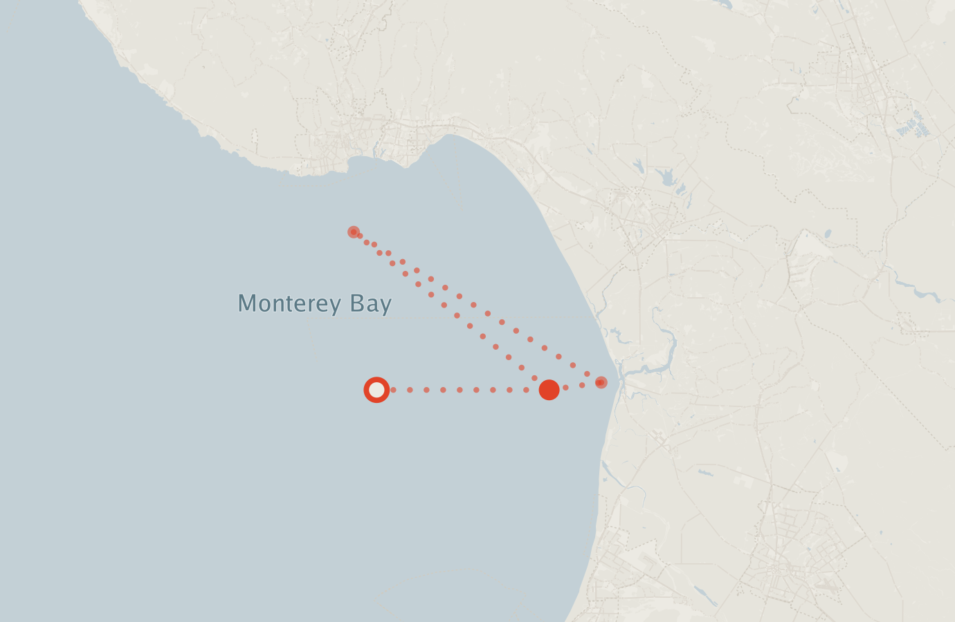 Activity map — real sighting points on an OpenStreetMap basemap