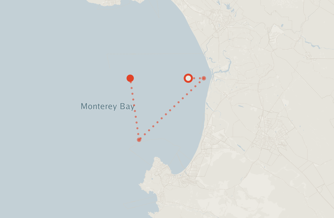 Activity map — real sighting points on an OpenStreetMap basemap