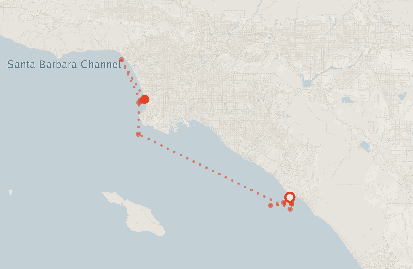 Activity map — real sighting points on an OpenStreetMap basemap
