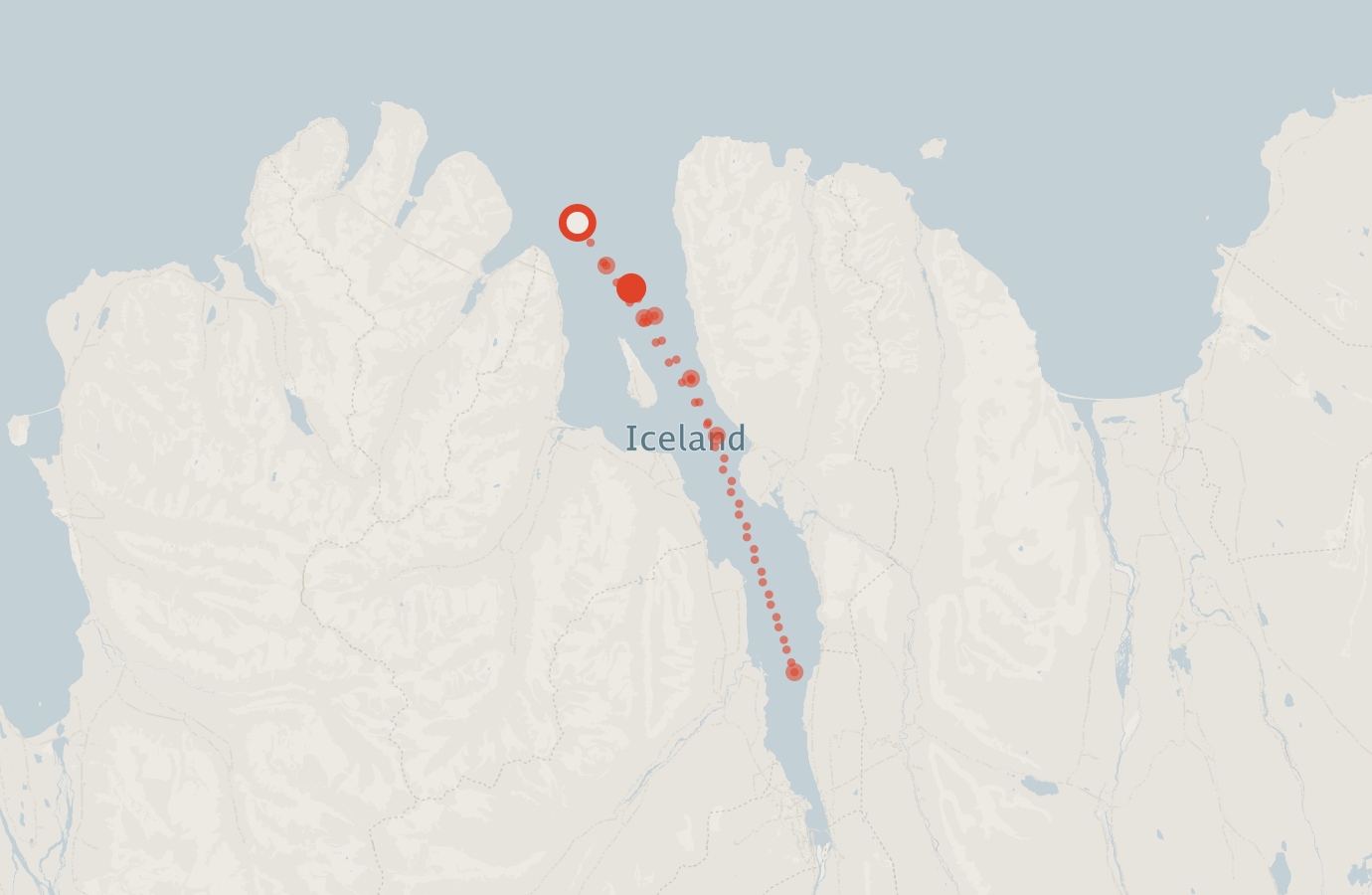 Activity map — real sighting points on an OpenStreetMap basemap