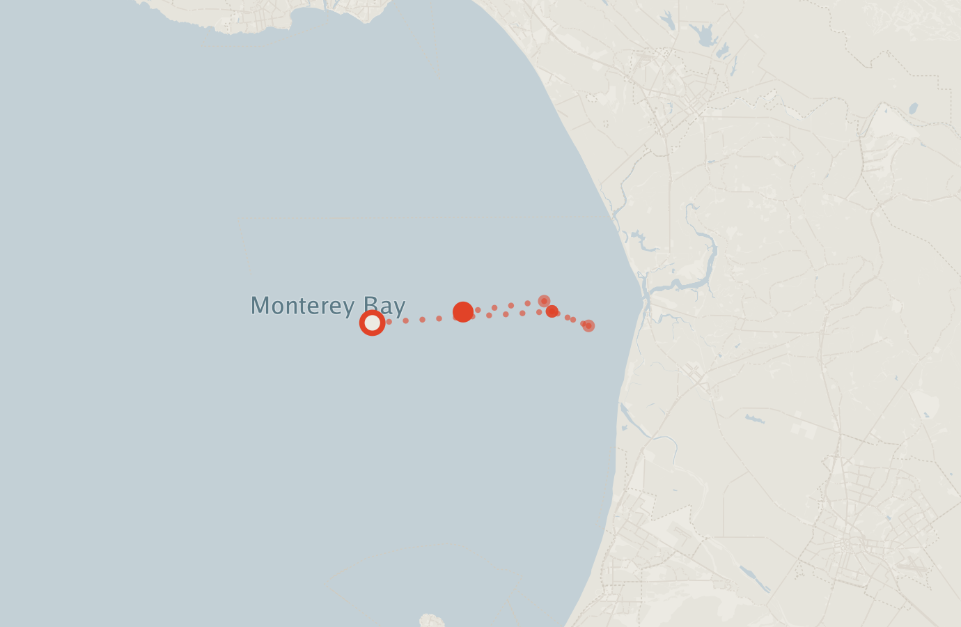 Activity map — real sighting points on an OpenStreetMap basemap