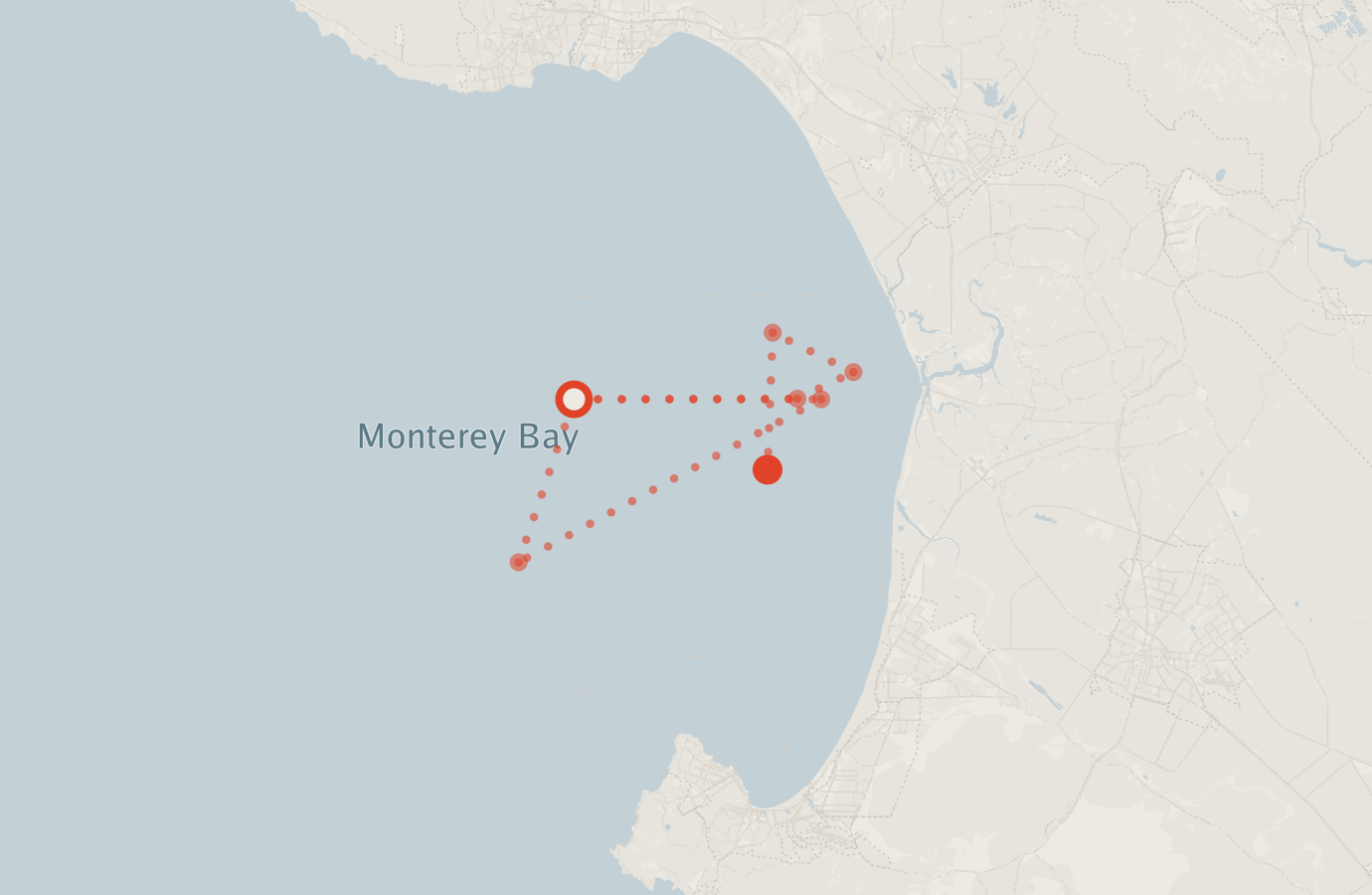 Activity map — real sighting points on an OpenStreetMap basemap