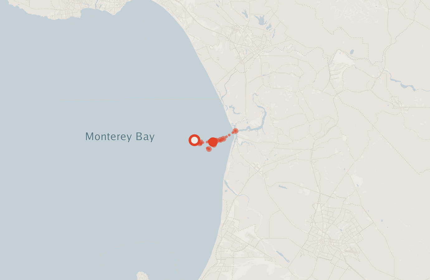 Activity map — real sighting points on an OpenStreetMap basemap