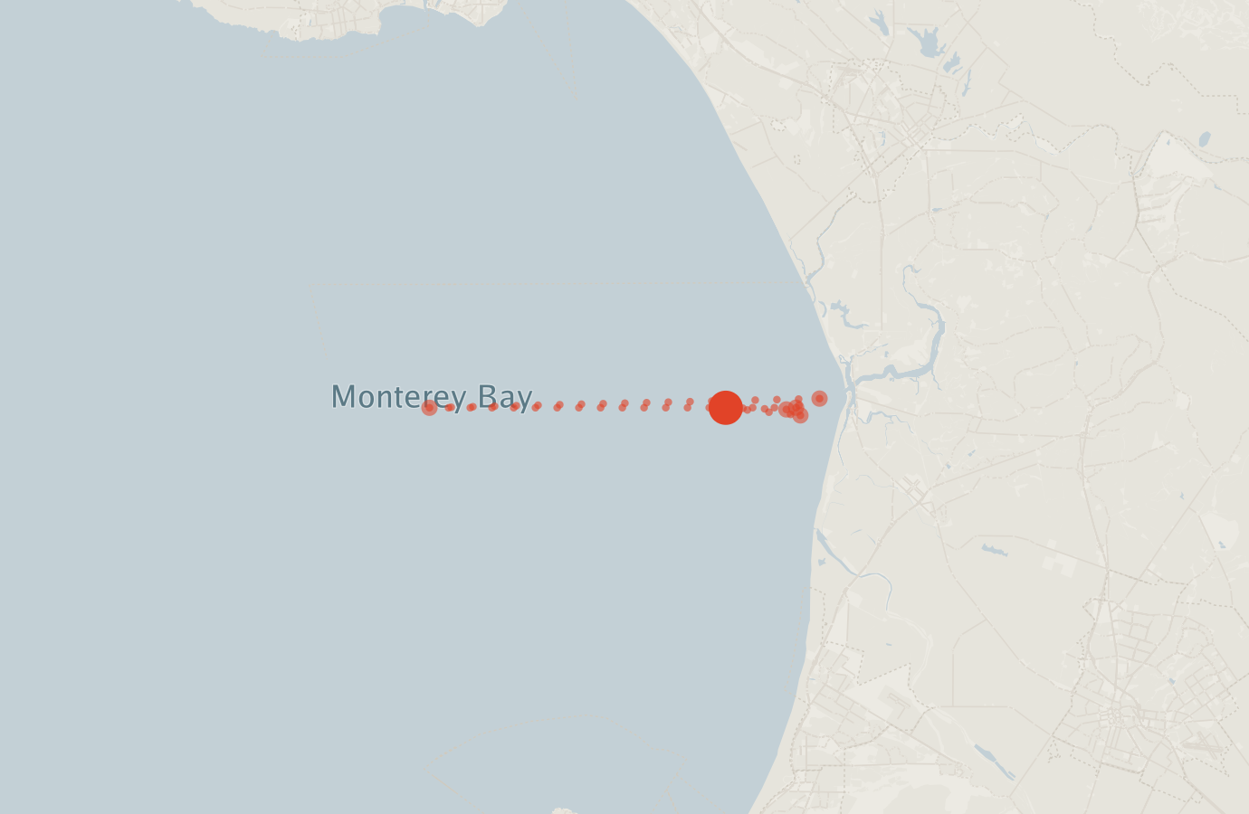 Activity map — real sighting points on an OpenStreetMap basemap