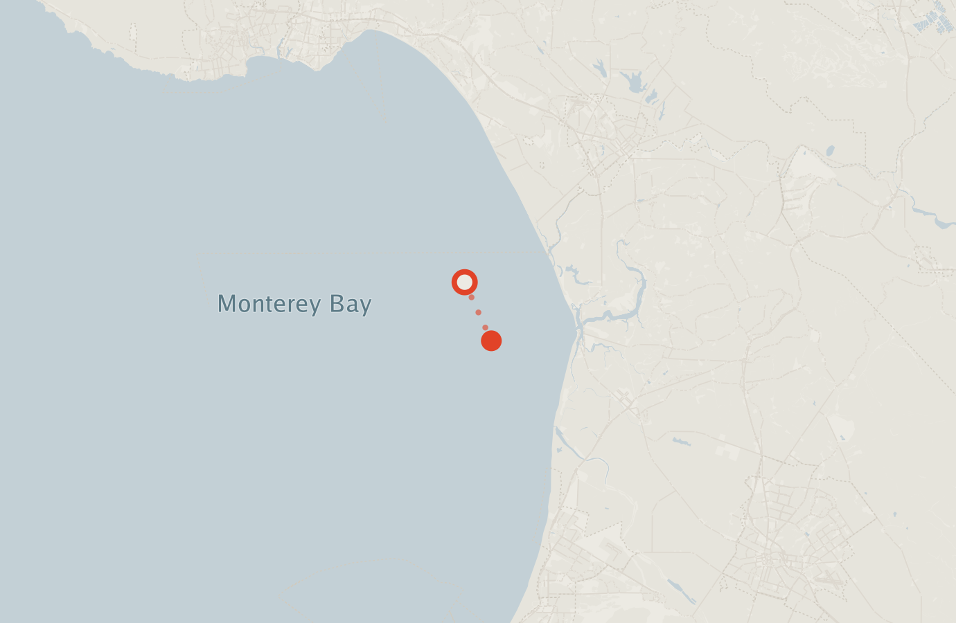 Activity map — real sighting points on an OpenStreetMap basemap