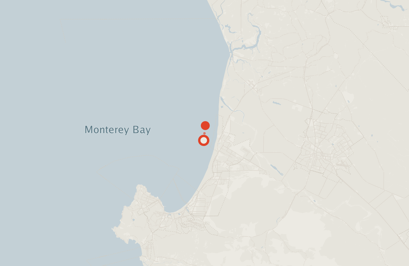 Activity map — real sighting points on an OpenStreetMap basemap