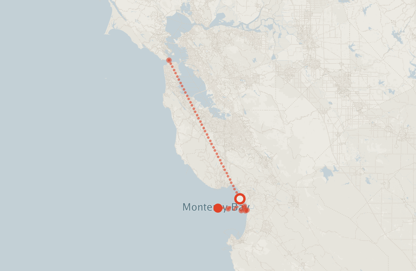 Activity map — real sighting points on an OpenStreetMap basemap