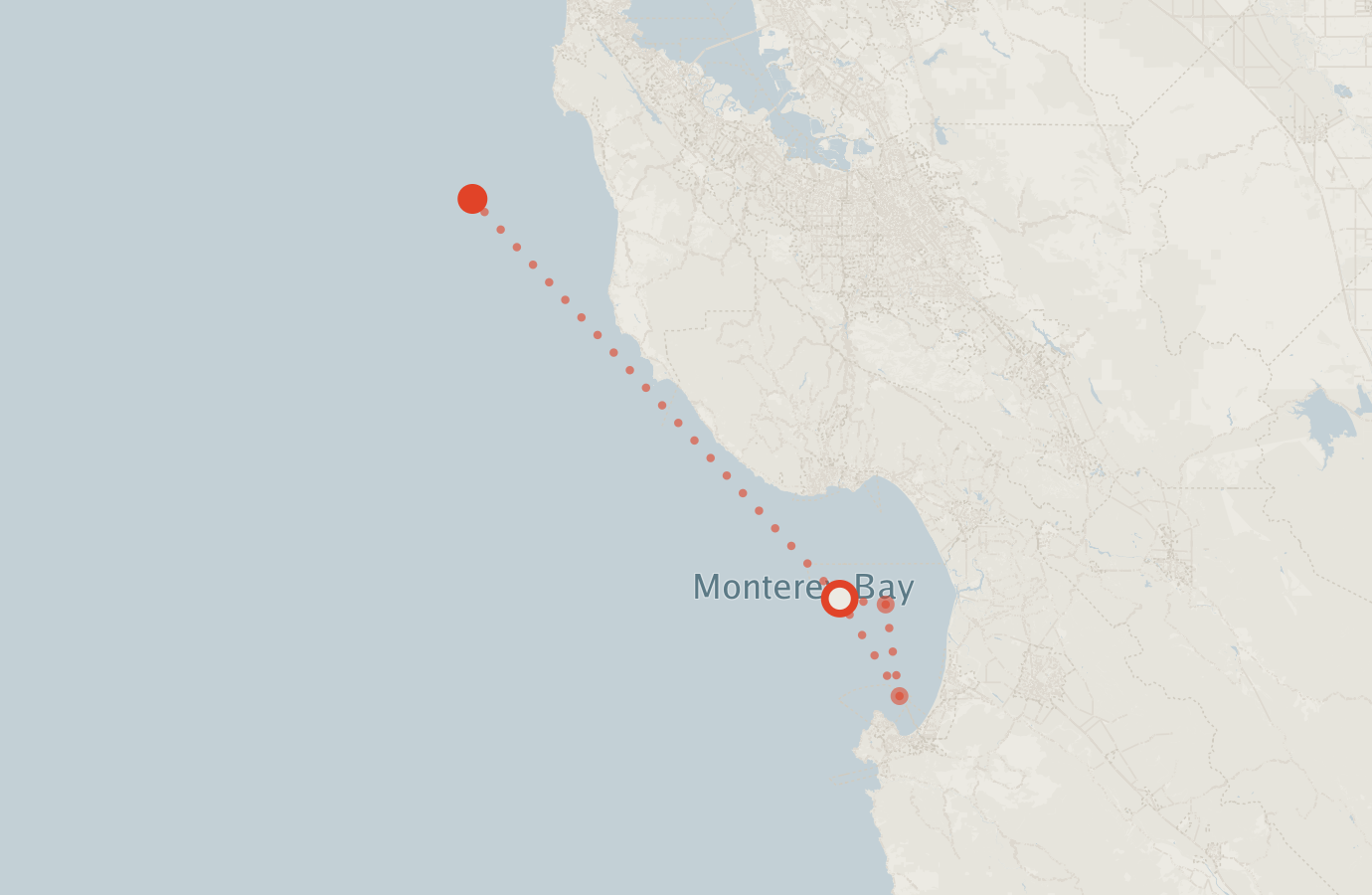 Activity map — real sighting points on an OpenStreetMap basemap
