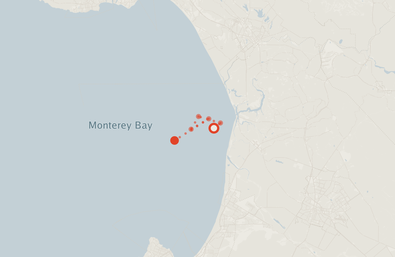 Activity map — real sighting points on an OpenStreetMap basemap
