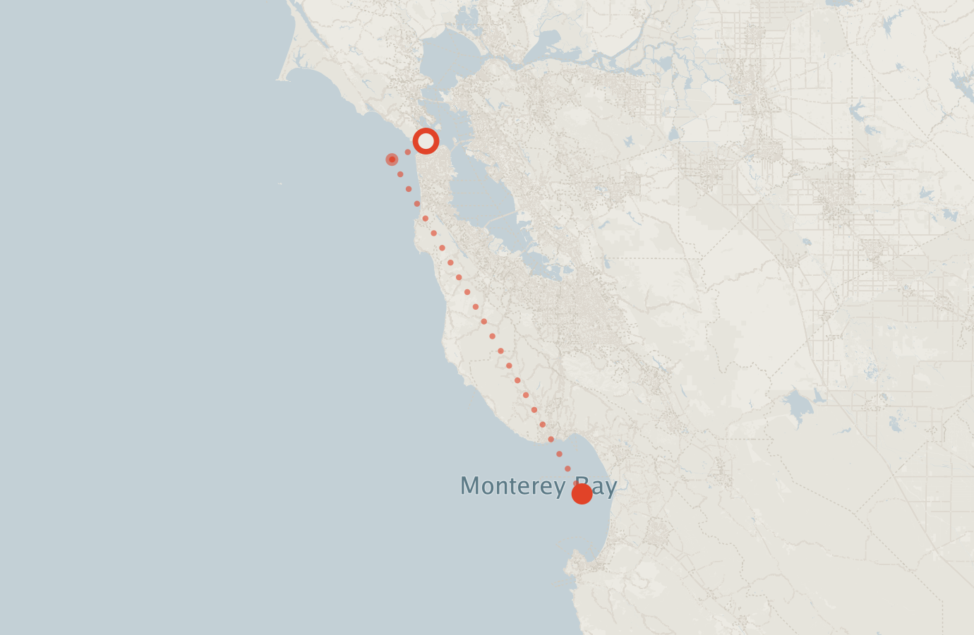 Activity map — real sighting points on an OpenStreetMap basemap