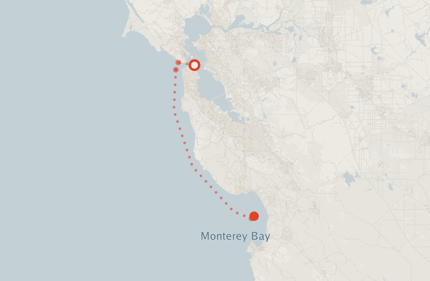 Activity map — real sighting points on an OpenStreetMap basemap