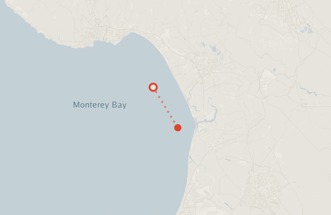 Activity map — real sighting points on an OpenStreetMap basemap