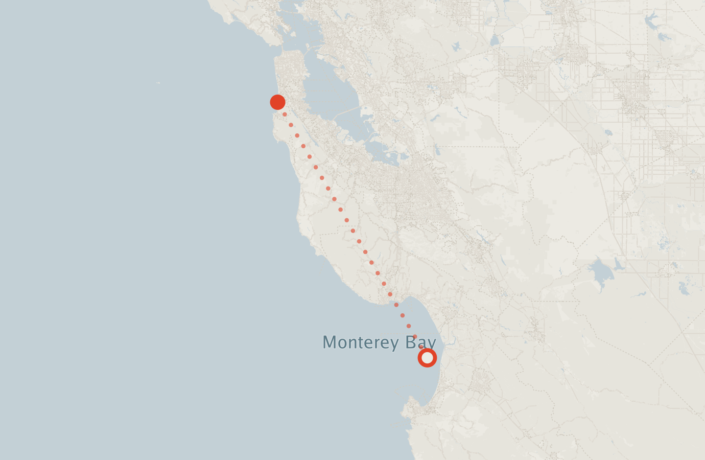 Activity map — real sighting points on an OpenStreetMap basemap