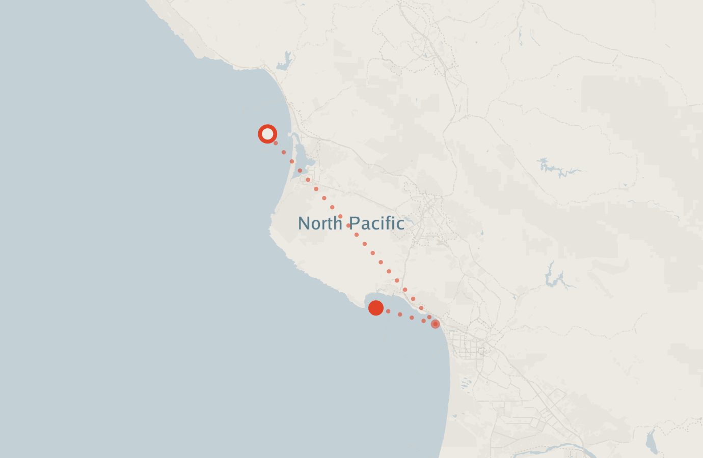 Activity map — real sighting points on an OpenStreetMap basemap