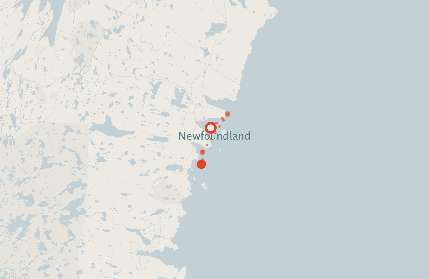 Activity map — real sighting points on an OpenStreetMap basemap