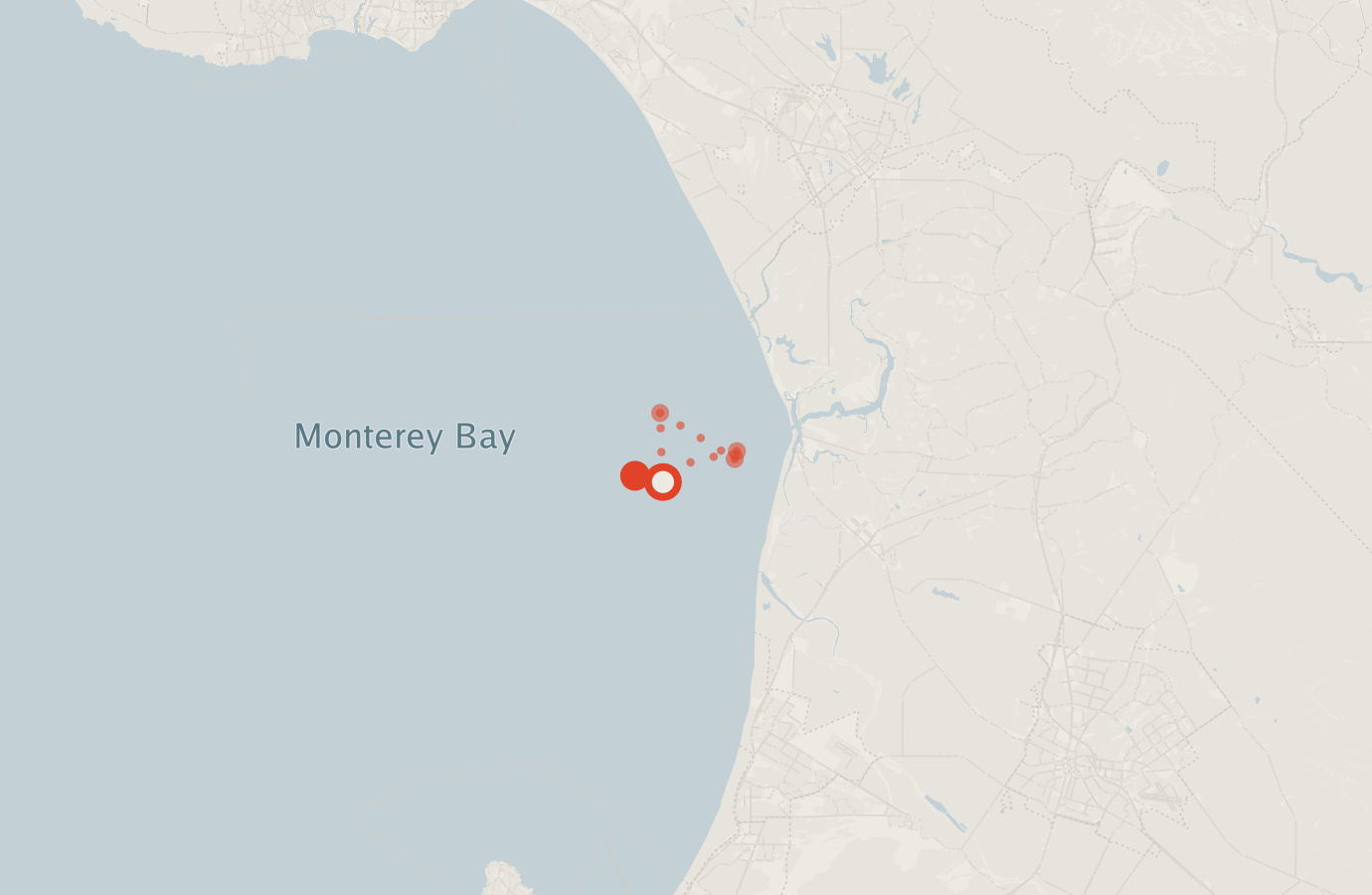 Activity map — real sighting points on an OpenStreetMap basemap