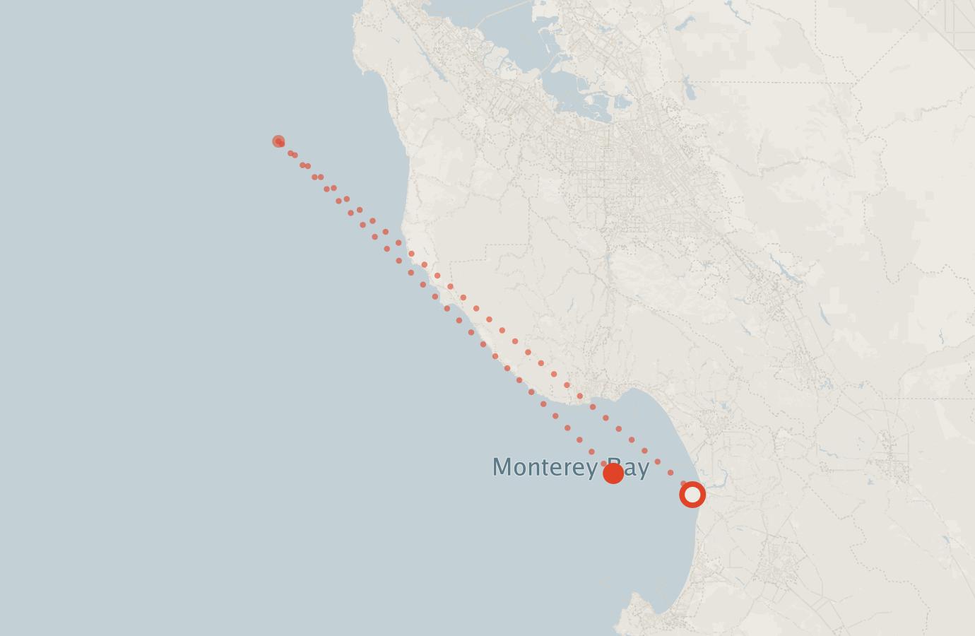 Activity map — real sighting points on an OpenStreetMap basemap