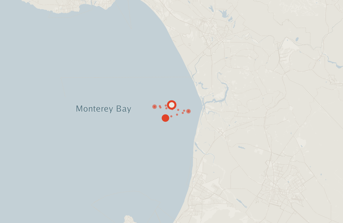 Activity map — real sighting points on an OpenStreetMap basemap