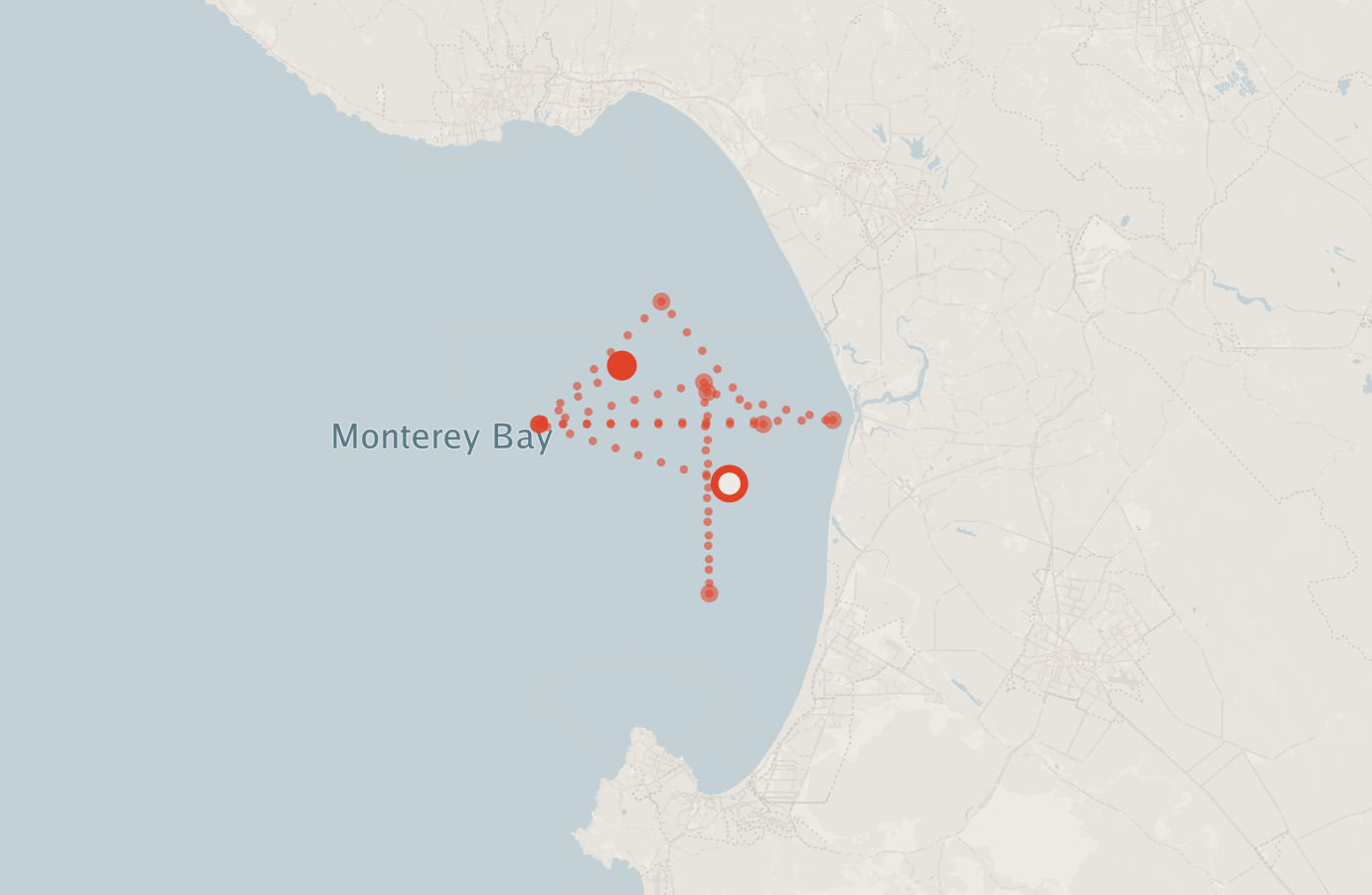 Activity map — real sighting points on an OpenStreetMap basemap