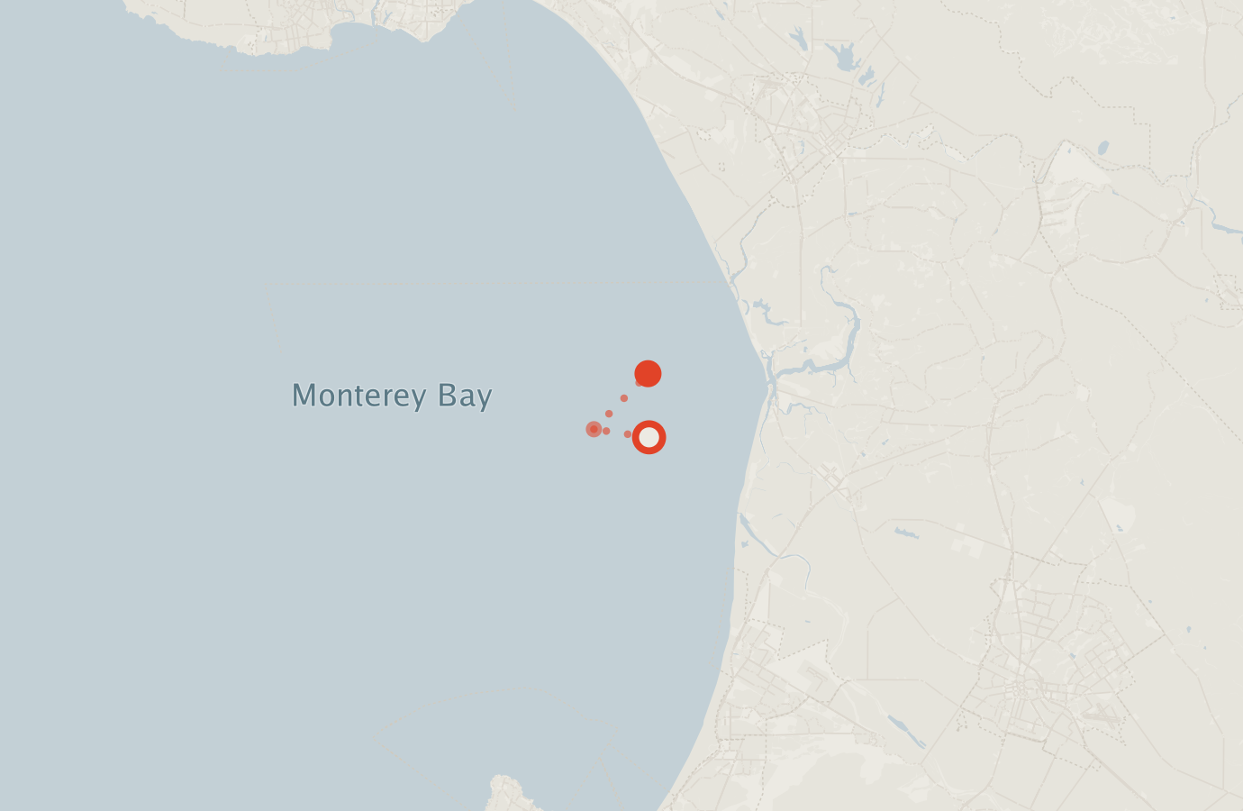 Activity map — real sighting points on an OpenStreetMap basemap