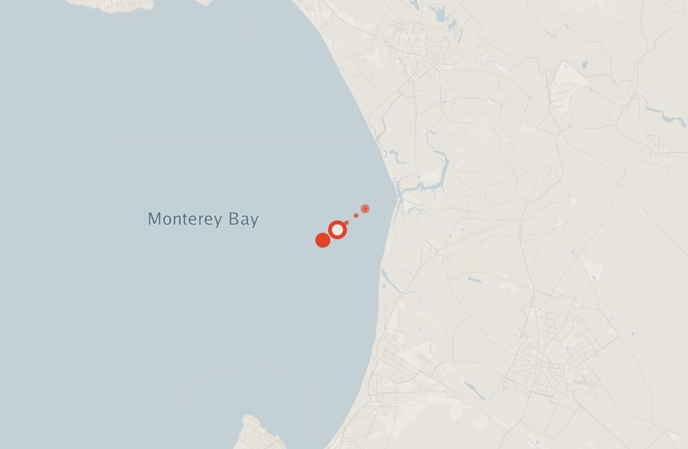 Activity map — real sighting points on an OpenStreetMap basemap