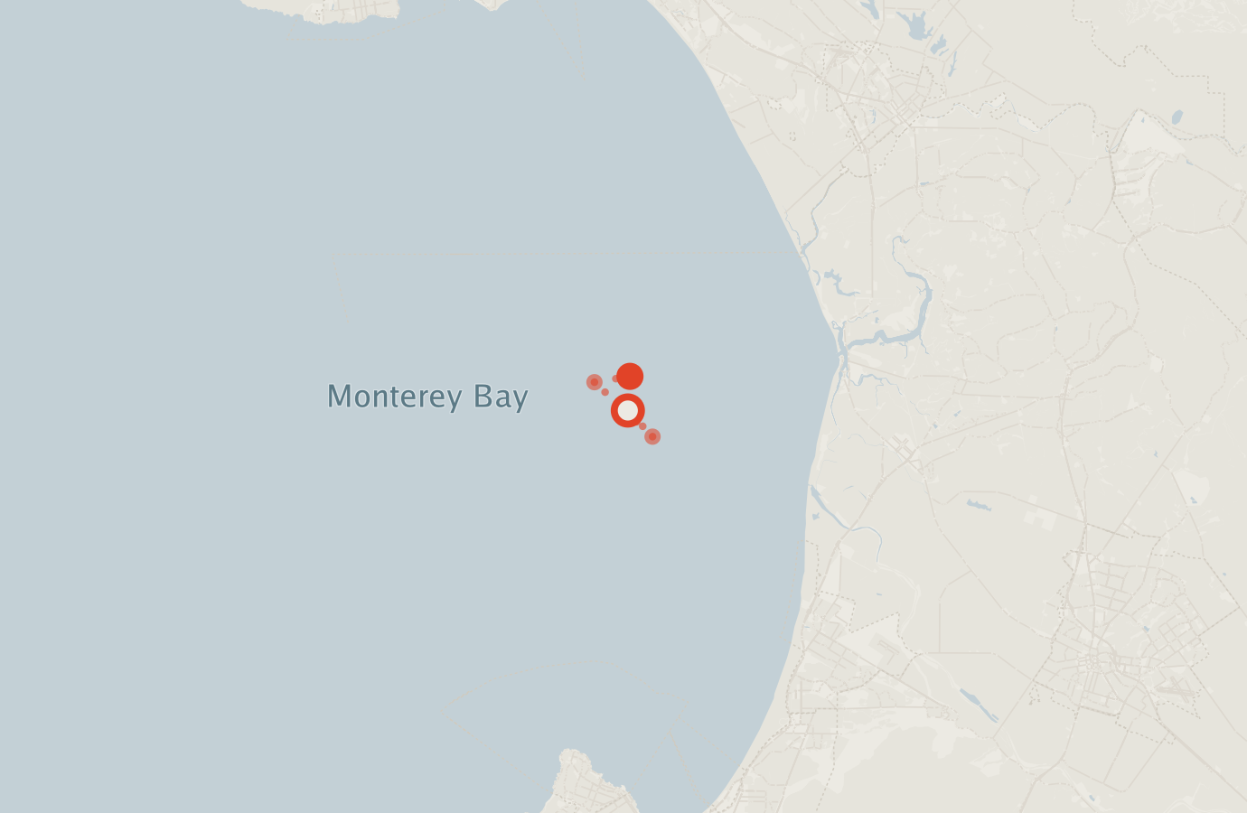 Activity map — real sighting points on an OpenStreetMap basemap