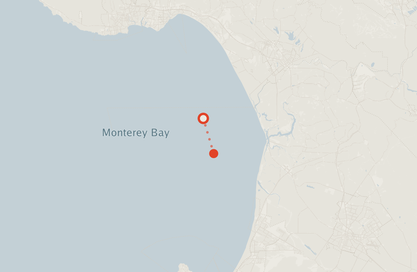 Activity map — real sighting points on an OpenStreetMap basemap